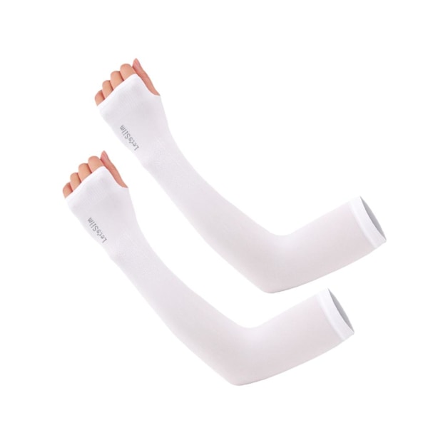 Kylärmar för armar, sport, UV-skydd, fysiskt solskydd, utomhus white one-size