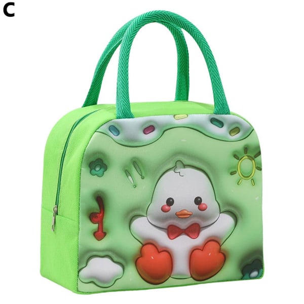 Termisk väska Matförvaringsväska Student lunchlåda kylväska för barn Green 1pcs