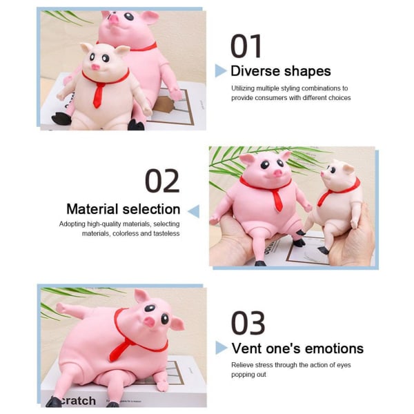 Dekomprimera och Stretch Stress Pig Squeeze Piggy Stress Relief Fu pigA 15cm