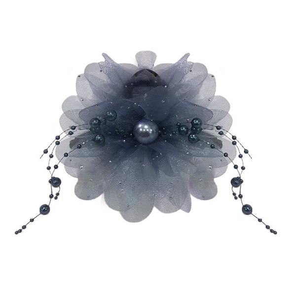 Blommig hårnål Pion Blomma Tofs Gripklämma Fluffig Hajklämma Nyår I7U3 Blue 11CM