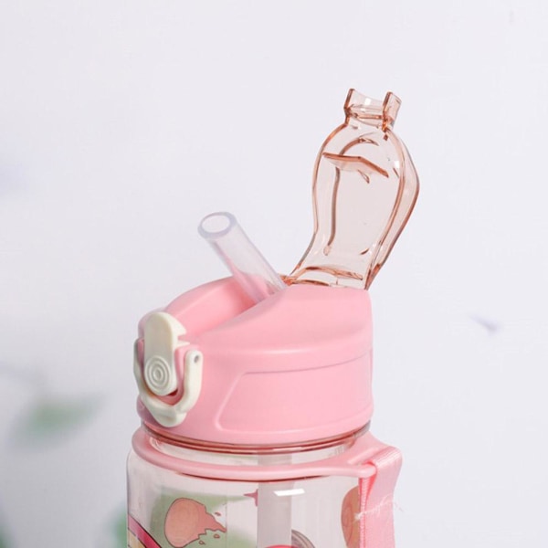 Sommar Tecknad Astronaut Frostat Vattenflaska Studsande Lock Sugrörskopp, 800ml I5 pink 800ml