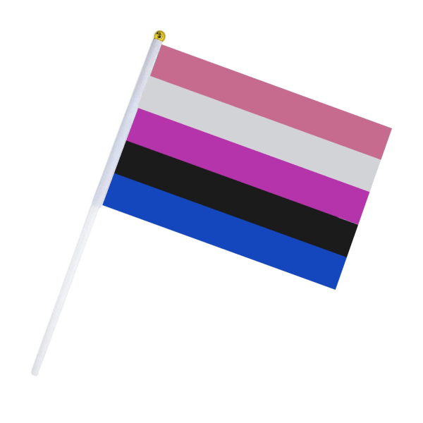 Mini PRIDE HANDHÅLLD FLAGGA, HBTQ Rainbow Transgender Asexuell Lesb 5-color rainbow One-size