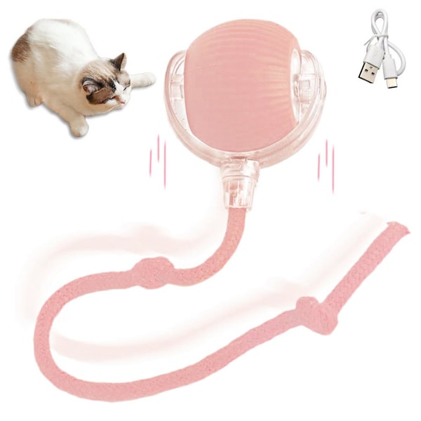 Smart Interaktiv Kattleksak Rullande Uppladdningsbar Automatisk Kattretarboll För Katter Och Kattungar M1e8 Pink 1pcs
