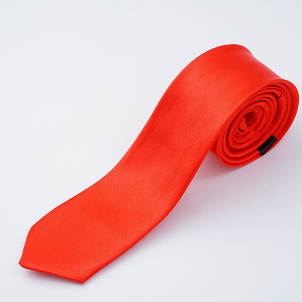 Slips för män Slim Tie Enfärgad Slips Polyester Smal Cravat black One-size