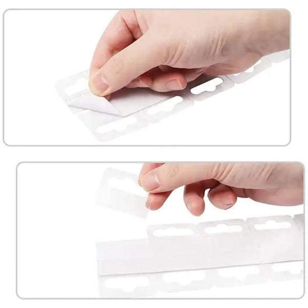 Hängflikar, 100 st slitsade hålhängflikar, förstärkning självhäftande transparent4 23*32mm