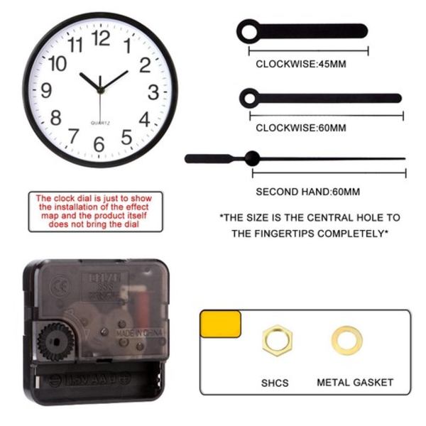 Quartz Klocka Urverk Mekanism Visare Väggreparation Verktyg Delar Tyst DIY Kit~