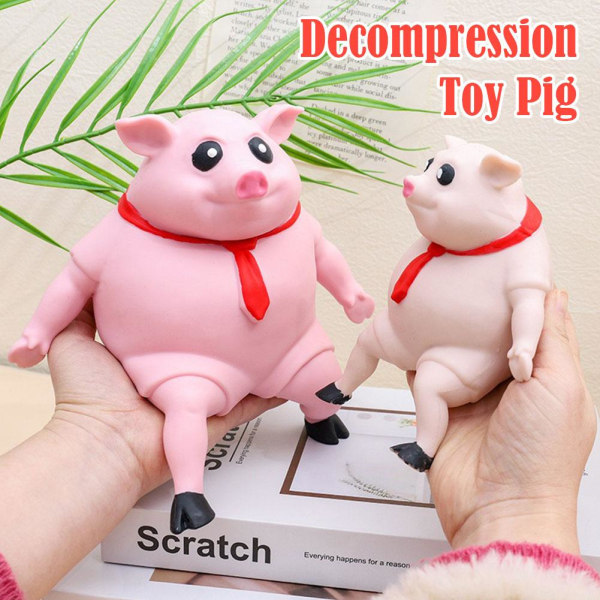 Dekomprimera och Stretch Stress Pig Squeeze Piggy Stress Relief Fu pigA 15cm