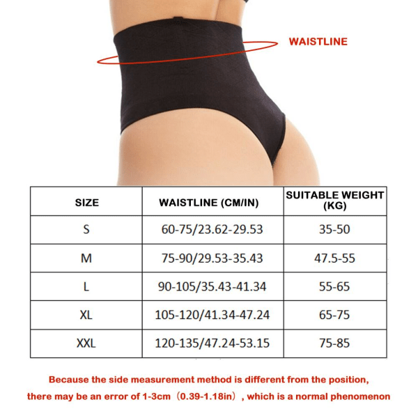 Hög midja Body Shaper Magkontroll Stringbyxor Shapewear Smal Skin S