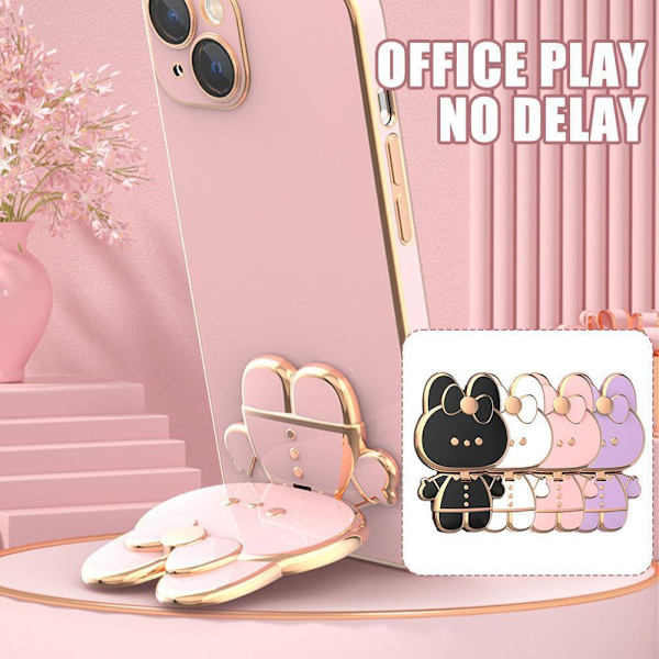 3D Vikbart Spegel Kanin Ställ Mobiltelefonhållare G Stång Fäste Stöd B0B5 pink 1pcs