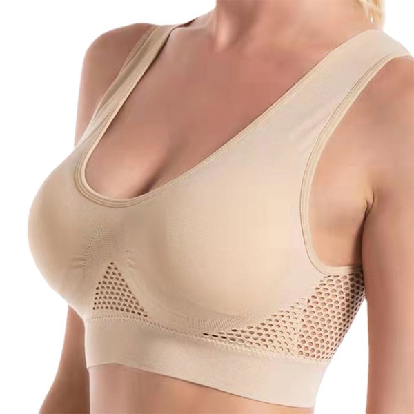 Sport-BH Andningsbar Stretchbar Yoga Fitness Everyday Crop-BH black 2XL