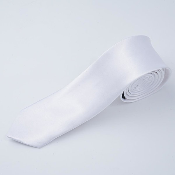 Klassisk enfärgad smal slips tunn slips för män pojkar bröllop yellow One-size