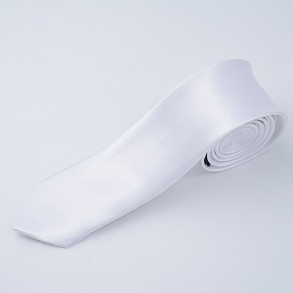 Slips för män Slim Tie Enfärgad Slips Polyester Smal Cravat white One-size