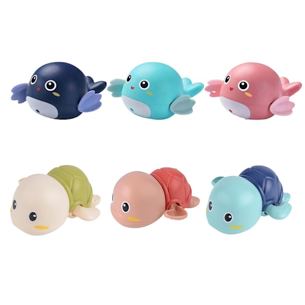 Sommar Baby Badleksak Badsaker För Baby Kedja Simleksaker Groda Delfin Sköldpadda Anka F5U8 turtle red onesize