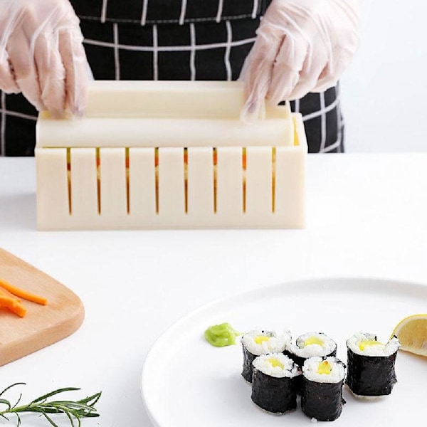 Sushi Tillverkningskit Sushi Risformar DIY Hemform Sushi Verktyg WhiteB Round