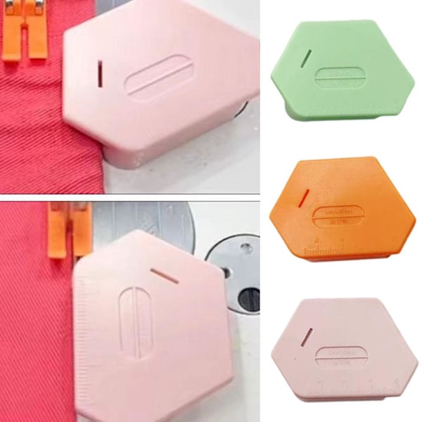 Magnetisk Sömnadsguide för Symaskin, 2024 Ny Polygonal Multifunktionell Sömnadsguide Fållvikare med Skala, Magnet Anti-Slip Grepp Symaskin Pink 1pcs