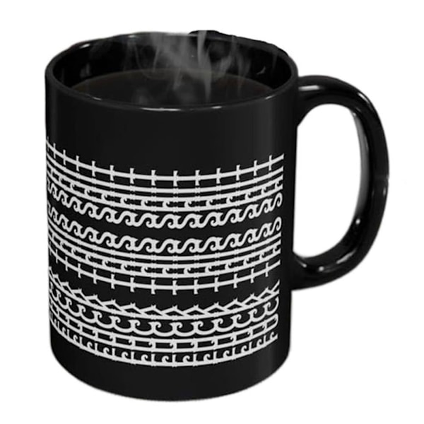 UOYOTT Roliga Kaffemuggar, 33 cl Mugg med Dolda Meddelanden, Originell Kaffe black white 330ml