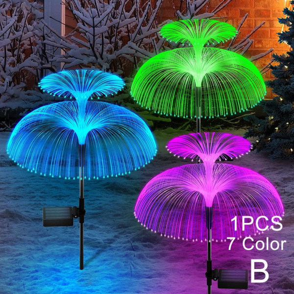 1/4 st Solar Power Trädgårdslampor LED 7Colour Change Jellyfish St B one size 2pcs