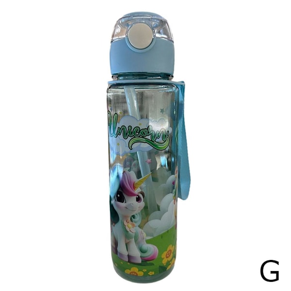 700ml Tecknad Plast Vattenflaska Söt Rymdflaska - Fri Hög Tem Transparent Green 700ml