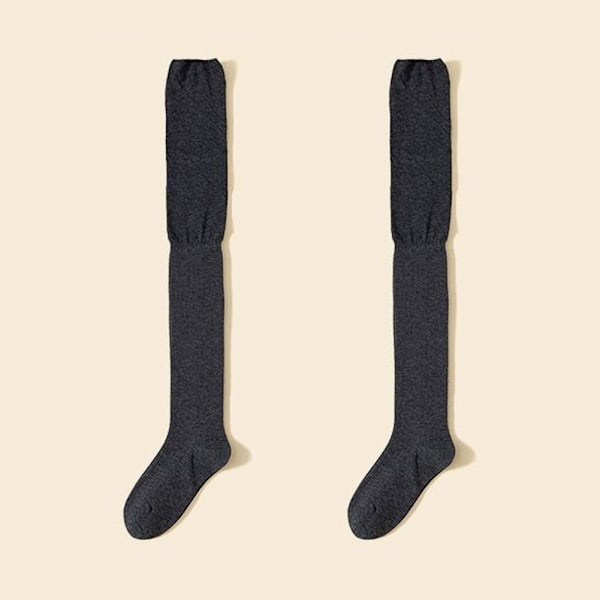 Lårhöga strumpor damer över knäet långa strumpor termiska varma parti F6D1 Gray One size