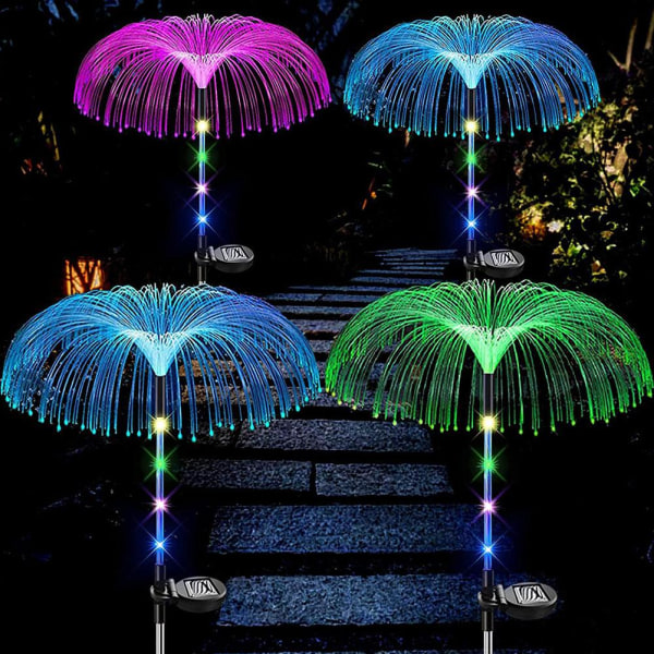 1/4 st Solar Power Trädgårdslampor LED 7Colour Change Jellyfish St B one size 2pcs