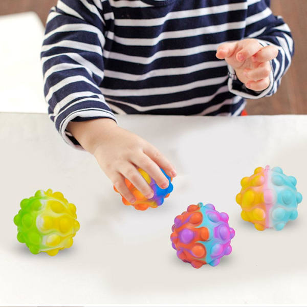 Klämleksak Sensoriska Leksaker Släppbollar Silikon Fyra Bubbelbollar Klämda P5y6