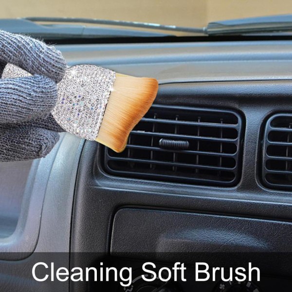 fvituve Soft Car Interior Cleaning Brush Car Detailing Brush Das dark brown One-size