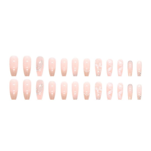24st Fake Nails Set med lim Långa naglar Skönhet DIY Nail Art Ar 2 one-size