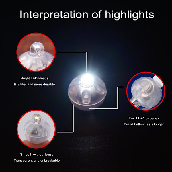 5/10/20x individuellt LED-ljus, Tiny-Trådlöst-Batteri, Craft-Cake, C white One-size 10pcs