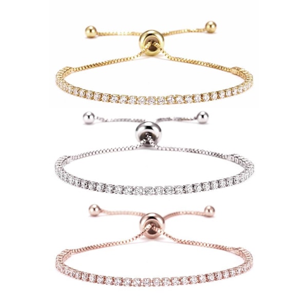 Justerbart armband med infällbar klo och kedja för kvinnor, guld- och silverfärg, enkelt armband Z7Q9 Golden One size