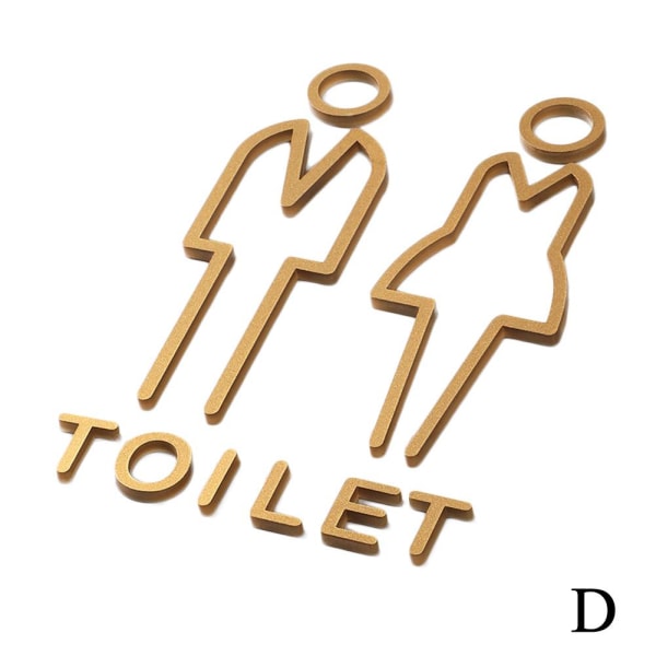 Toalettskylt för kontorsbyggnader och köpcentra - 1 st dörr P gold2 25x15cm