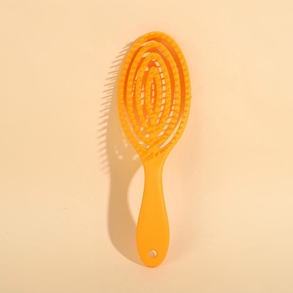 Elastisk massagekam, trasslig hårkam, trasselhårborste, orange 1 pcs