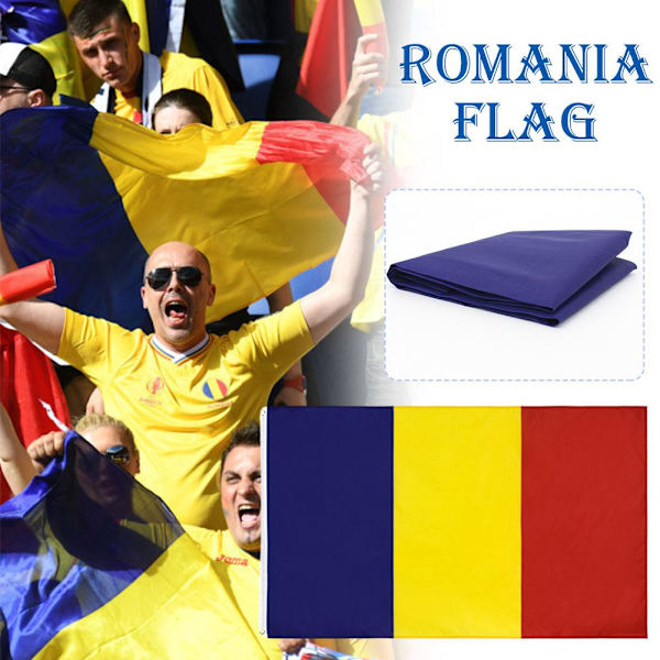 Rumänska flaggan i 90*150cm Polyester Symboliserar Blå & Tapperhet S