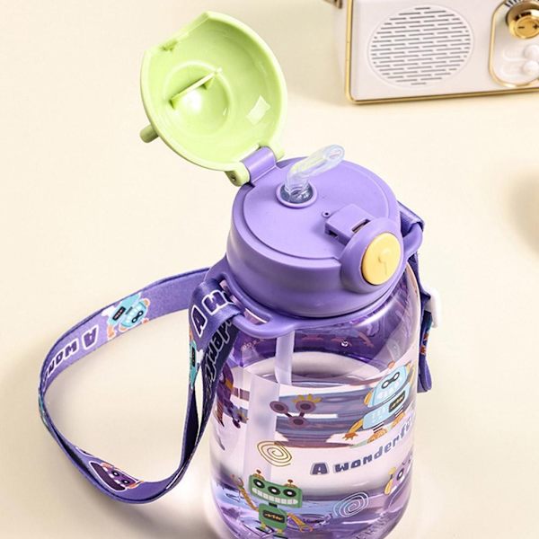 650ml Portabel Vattenflaska Med Sugrör Fri BPA Läcksäker Skolvattenflaska För Barn red 650ml
