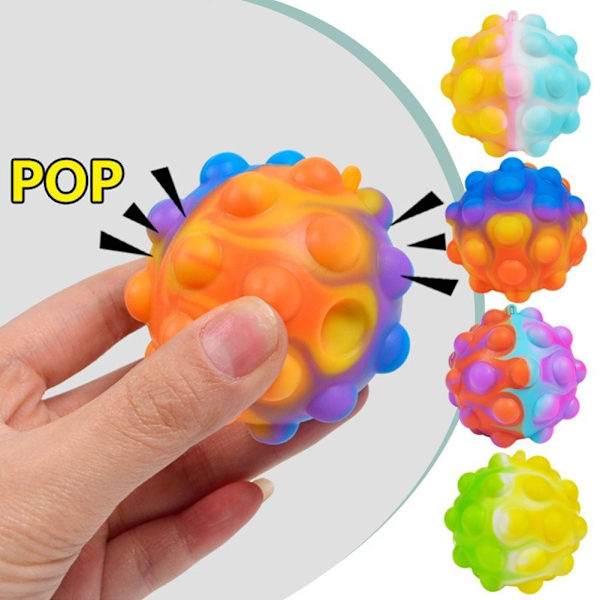 Klämleksak Sensoriska Leksaker Släppbollar Silikon Fyra Bubbelbollar Klämda P5y6