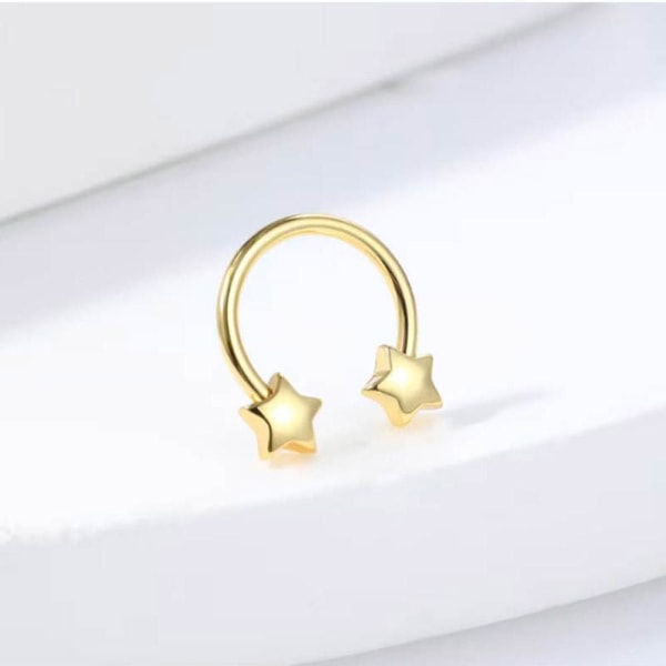 Star Horseshoe Nose Rings Septum Smycken Helix Tragus Daith Conc Silver Star