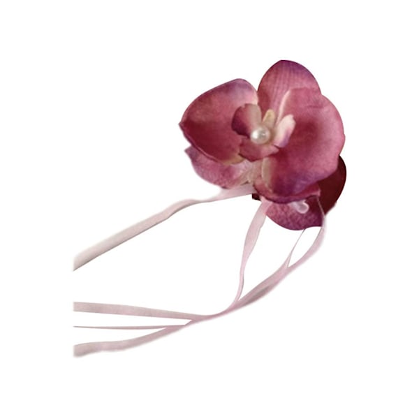 Koreansk version av Phalaenopsis orkidé tofs streamer för kvinnor med hög hästsvans accessoar O1 red one-size