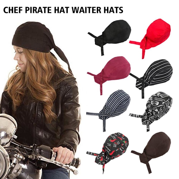 Kock Servitör Hatt Restaurang Kök Bandana Servitörer Restaurang Full Sushi Hatt Pirat Servitriser N5f4 kitchenware pattern 1pcs