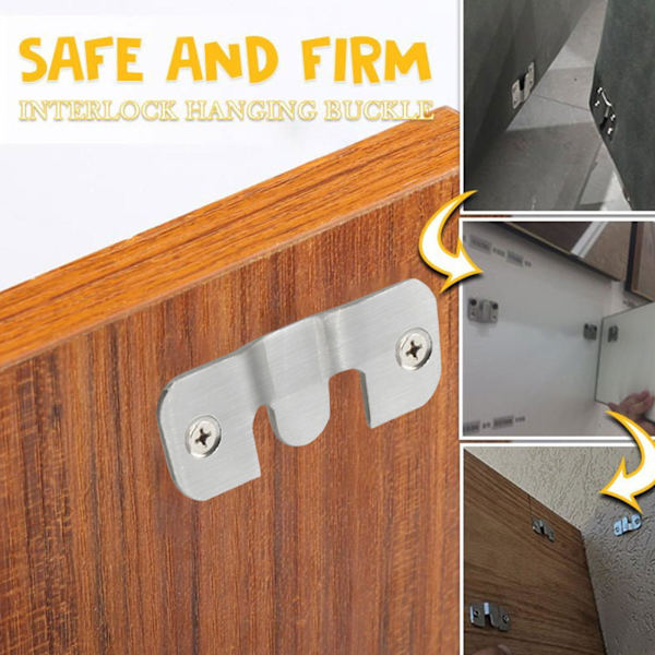Stål Interlock Hängande Spänne 1-10X (50% RABATT) silverA one-size 4pcs