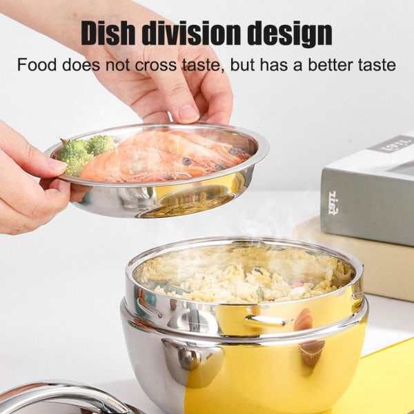 Bärbar matbehållare i rostfritt stål Lunchlåda för varm mat solid color 800ML