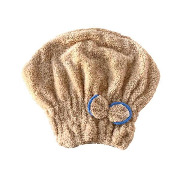 Varm snabb torkande hår turban hårtorkning handduk wrap hatt bulle mössor f pink 1PC
