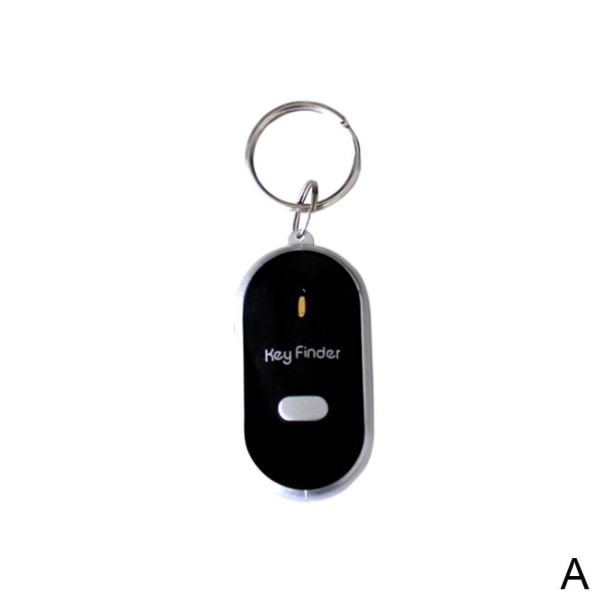 LED Anti-Lost Key Finder Locator Nyckelring Whistle Sound Keyring white One-size