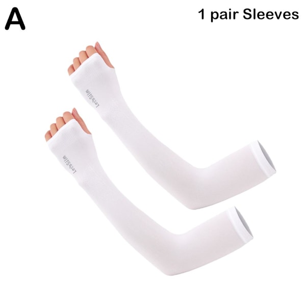 Kylärmar för armar, sport, UV-skydd, fysiskt solskydd, utomhus white one-size