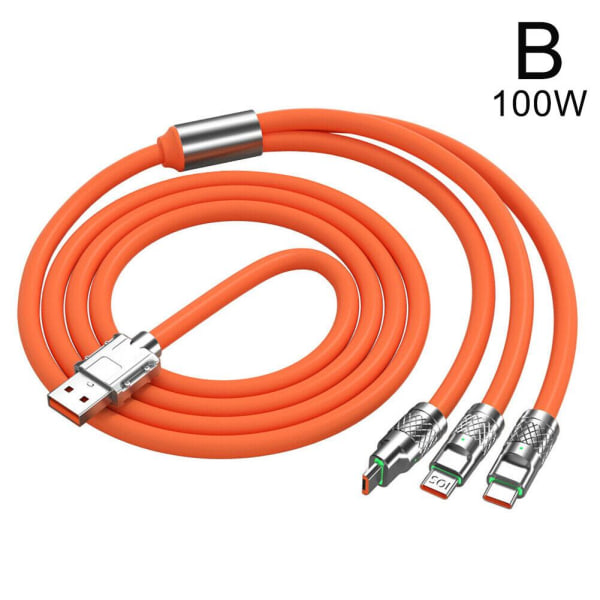 3 i 1 snabb USB laddningskabel Universal multi mobiltelefon orangeB 100w