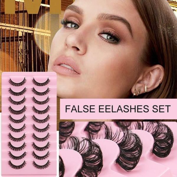 10 par ryska lösögonfransar D Mink Falska ögonfransar Fullt böjda HETA DH06-04 10 pairs