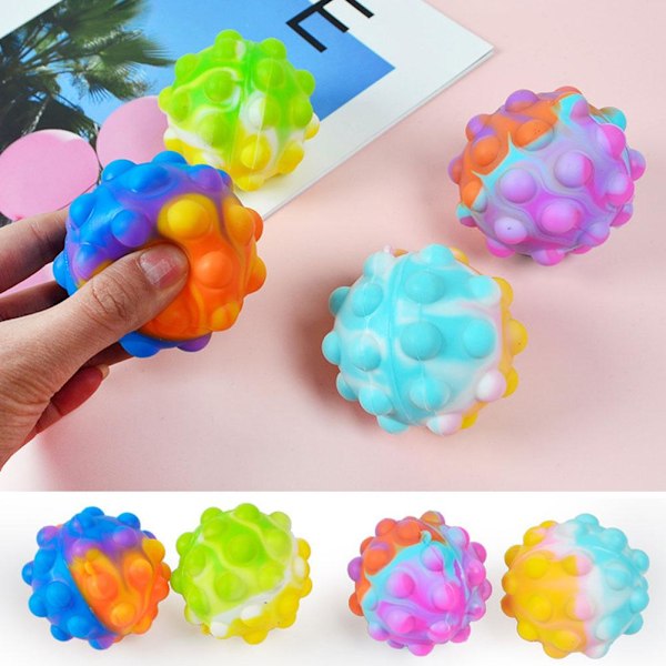 Klämleksak Sensoriska Leksaker Släppbollar Silikon Fyra Bubbelbollar Klämda P5y6