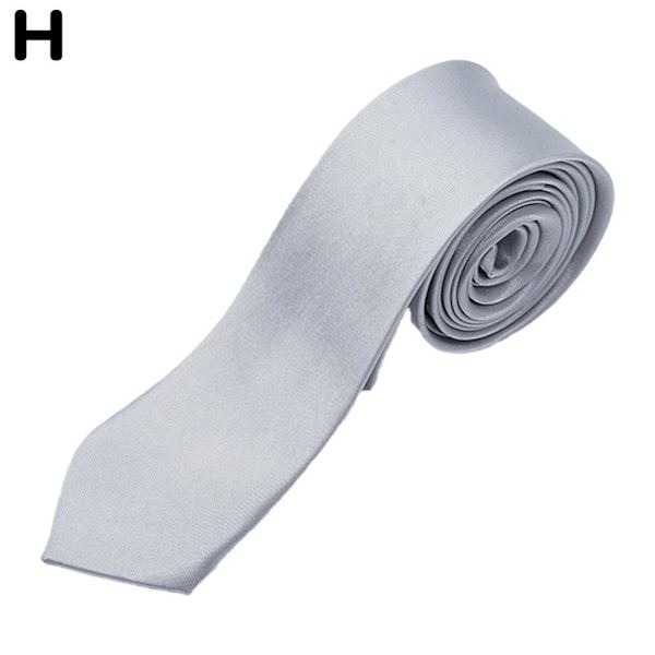 Slips för män Slim Tie Enfärgad Slips Polyester Smal Cravat white One-size