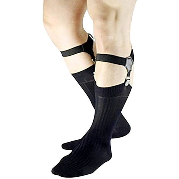 Männs Strumpbyxor Bälte Svart Justerbar 1 Par Robust Clip Tillbehör blackC gourd buckle