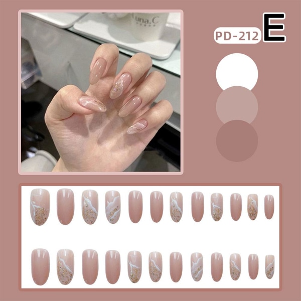 24st Fake Nails Sticker Bär Fake Nail Patches Avtagbar Fr PD212 one-size