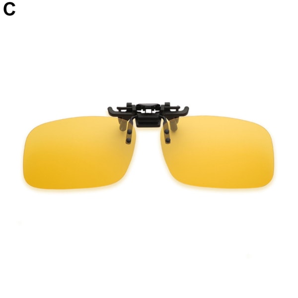 Clip-On Solglasögon Båglösa Flip Up Driving Glasögon Night Vision yellow One-size