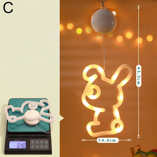 1 st Påskfönsterlampor Hängande Kanin Inomhus LED Sugkopp H egg Colorful light